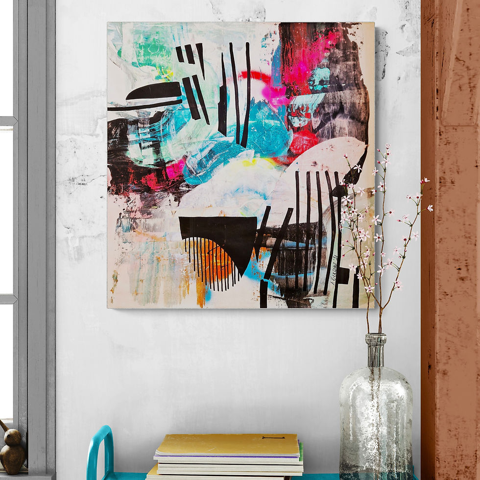 Thumbnail: Positivity 6 - Anne Kiesecoms - Wall View 1 - Buy Original Modern Abstract Canvas Art, UK