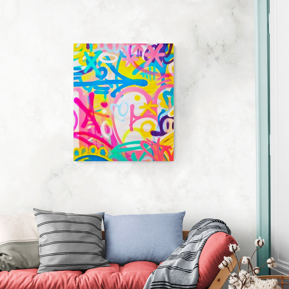 Thumbnail: Storm ina di Dance - Bignow - Wall View - Original Graffiti Wall Art for Sale on Wooden Board, UK
