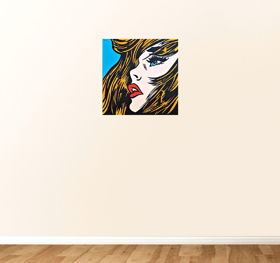 Thumbnail: Red Hair - Tim Tilman - Wall View - Unique Modern Pop Art for Sale on Canvas, UK