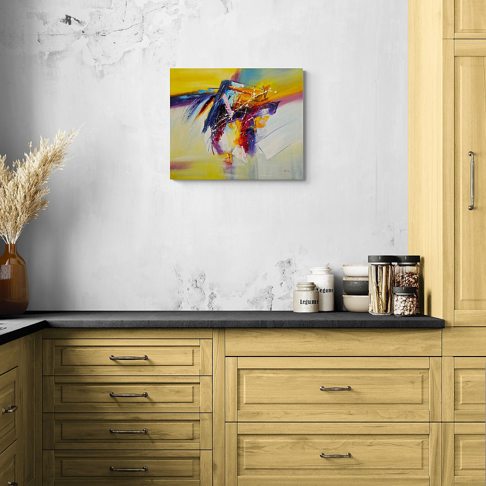 Thumbnail: Abstract Colours - Arik - Wall View 1 - Unique Abstract Art for Sale on Canvas