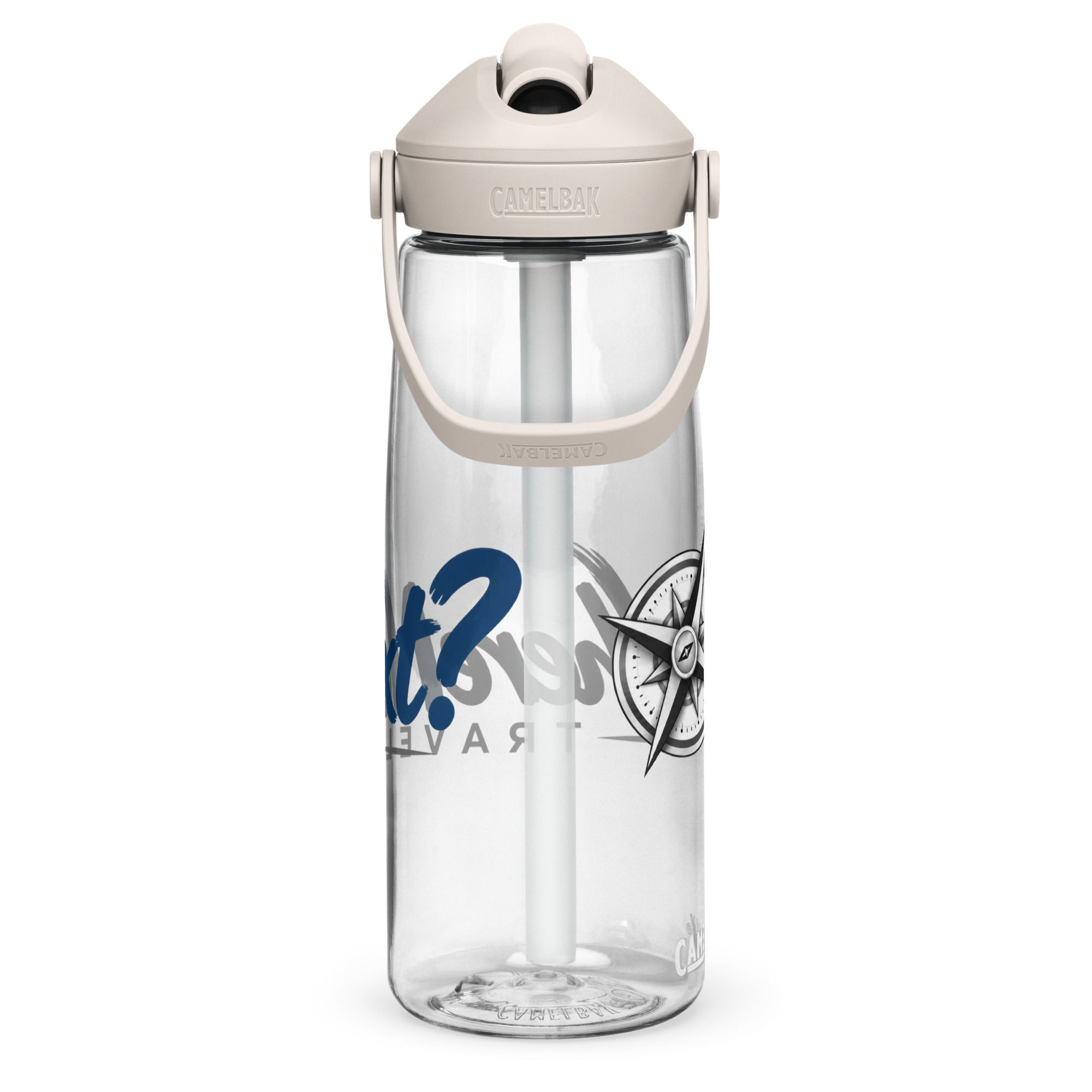 Flip Straw Water Bottle - Where Next? Colour Logo