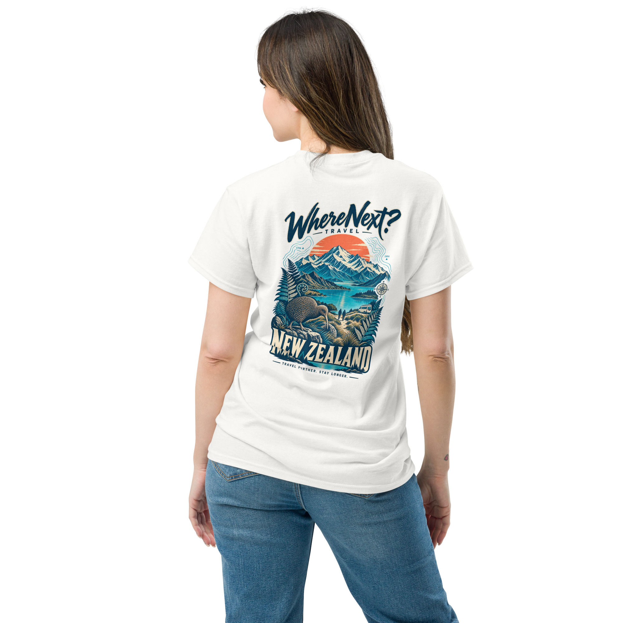 T-Shirt - New Zealand White - Coloured Back