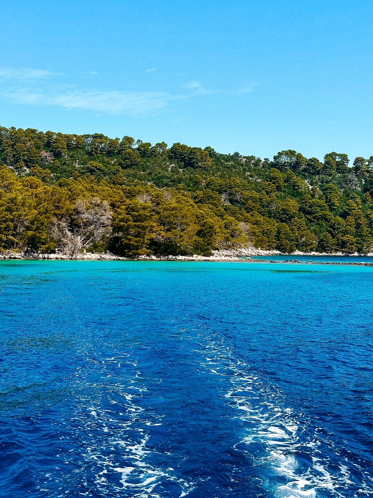 view of really blue baltic sea in croatia