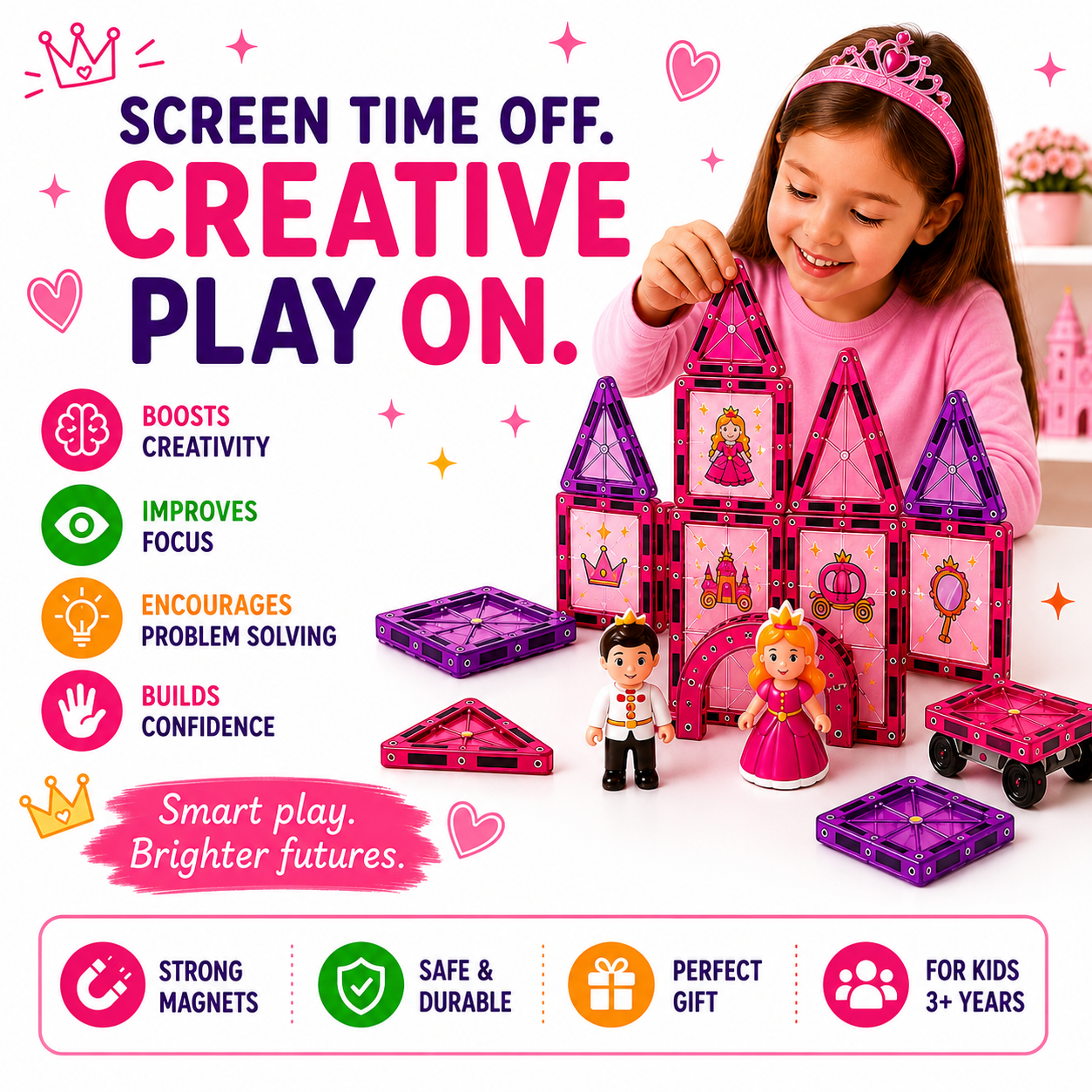 78PCS Princess Series Magnetic Tiles