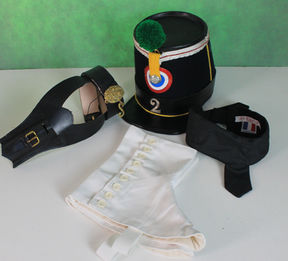 Equipement cuir  et shako de Chasseur d'Orléans en 1845