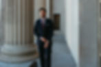 New Orleans Personal Injury Attorney Taylor Burnham outside the court