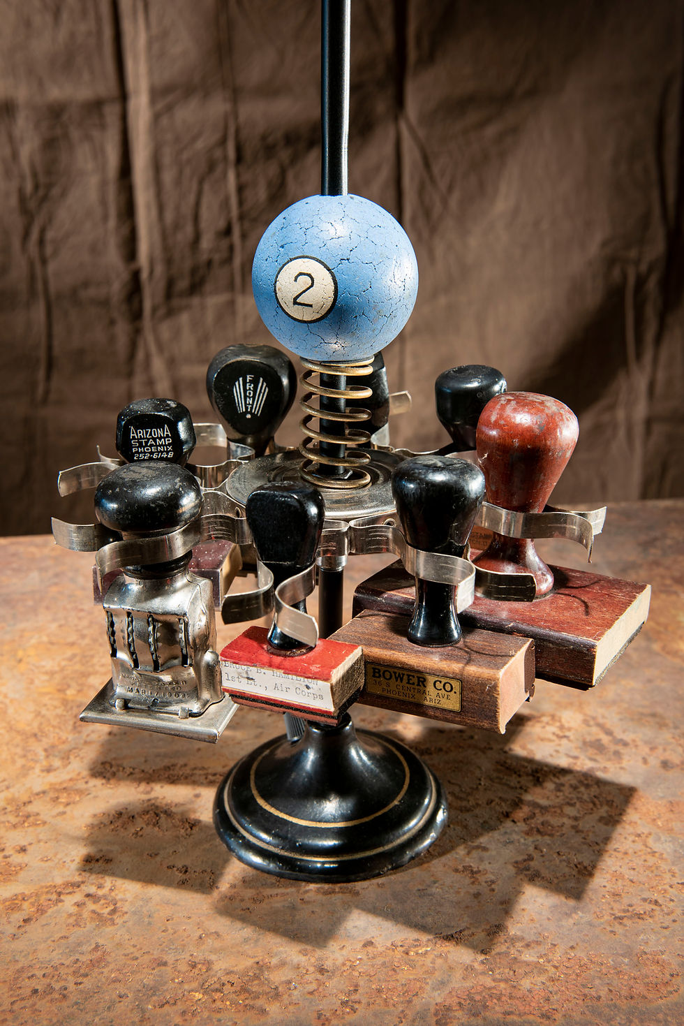 Thumbnail: The rubber stamp stand, eclectic desk or table lamp