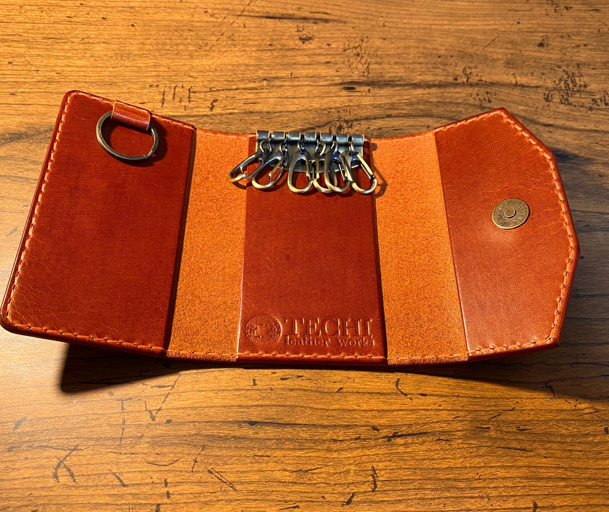 イビザレザー：６連キーケース：スマートキーリング仕様