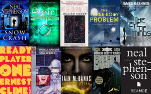 AR and VR scifi book cover collage