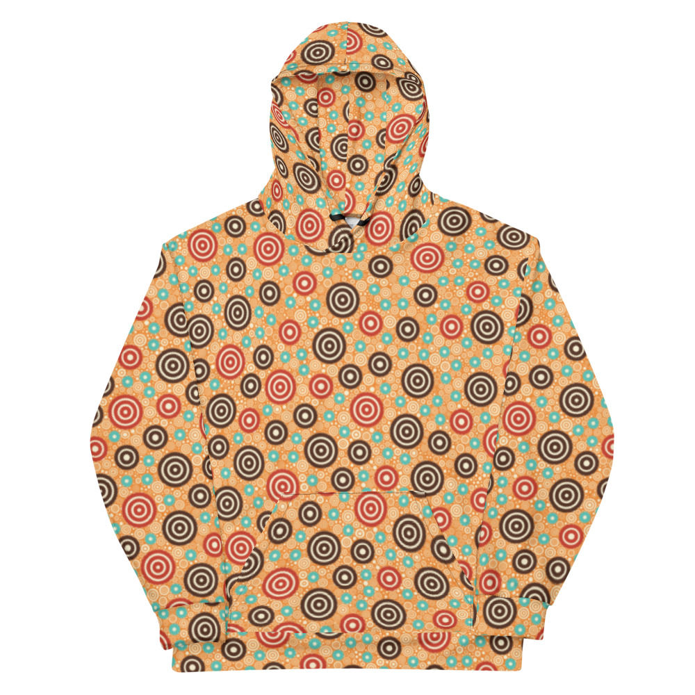 All Over Aztec Warrior Hoodie Gold