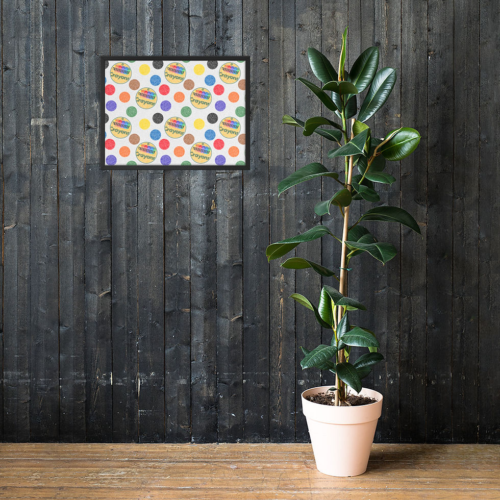 Thumbnail: Polka Dots Crayons Framed Poster