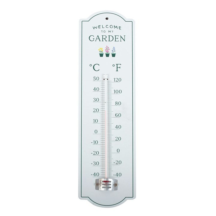 Welcome to My Garden Wall Thermometer