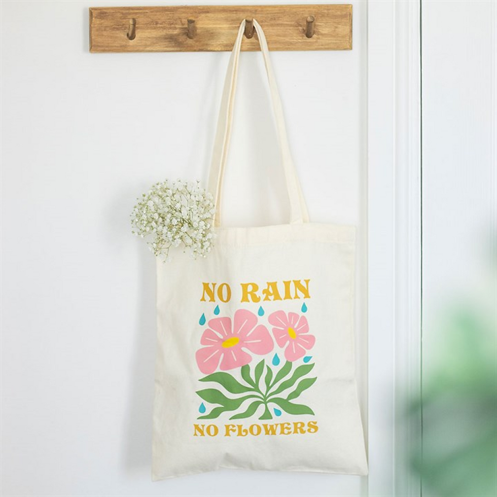 Thumbnail: No Rain, No Flowers Tote Bag
