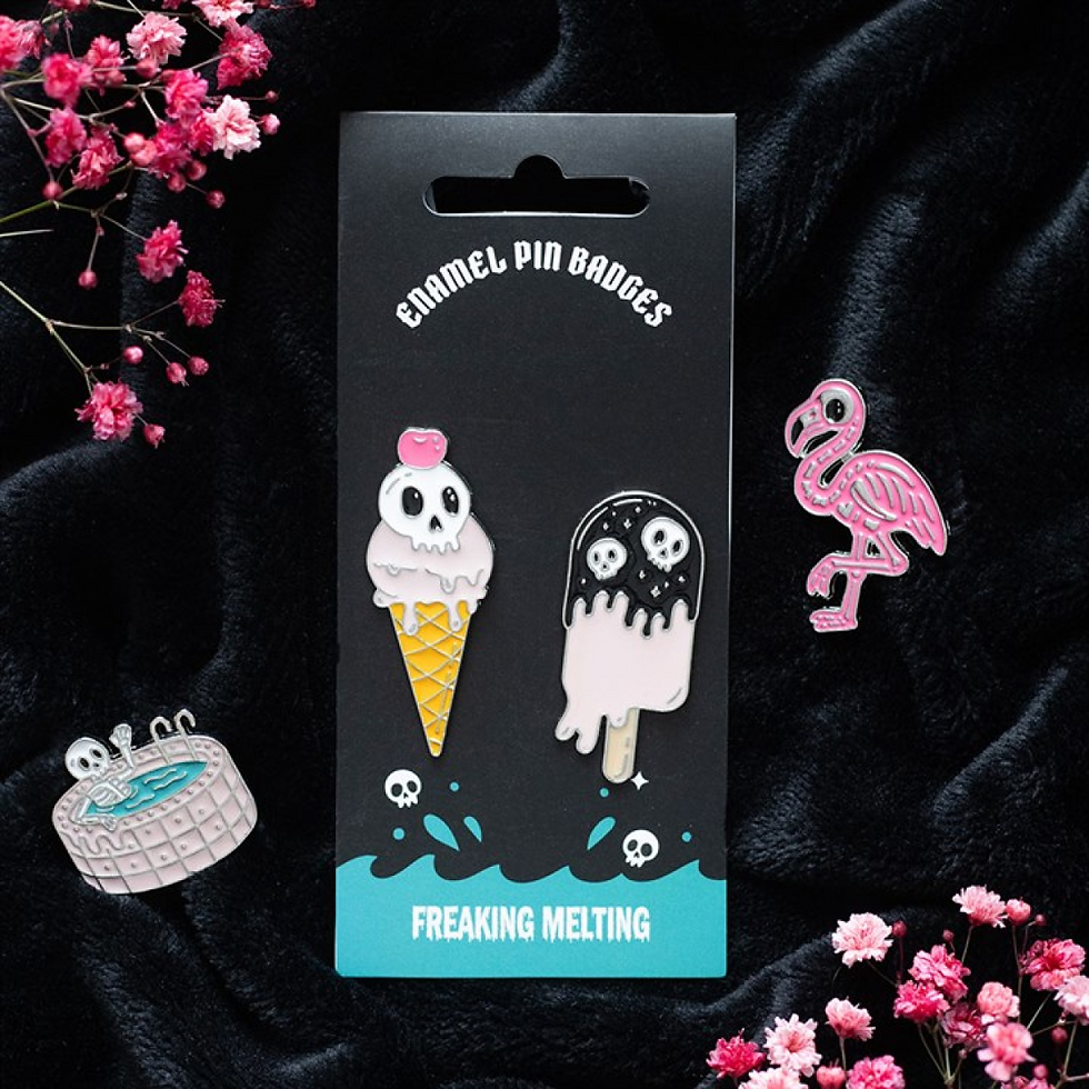 Thumbnail: Freaking Melting Ice Cream Enamel Pin Badges