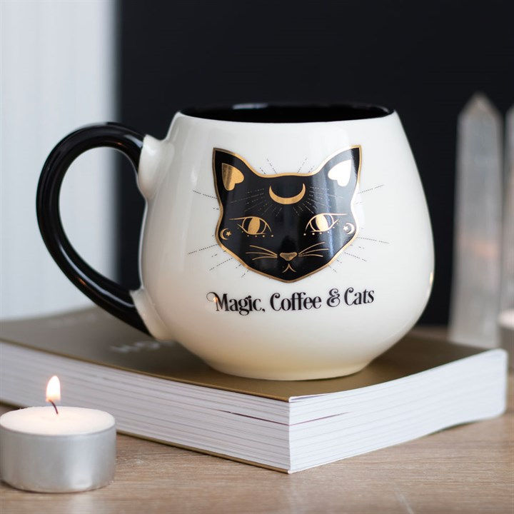 Thumbnail: Magic, Coffee & Cats Rounded Mug