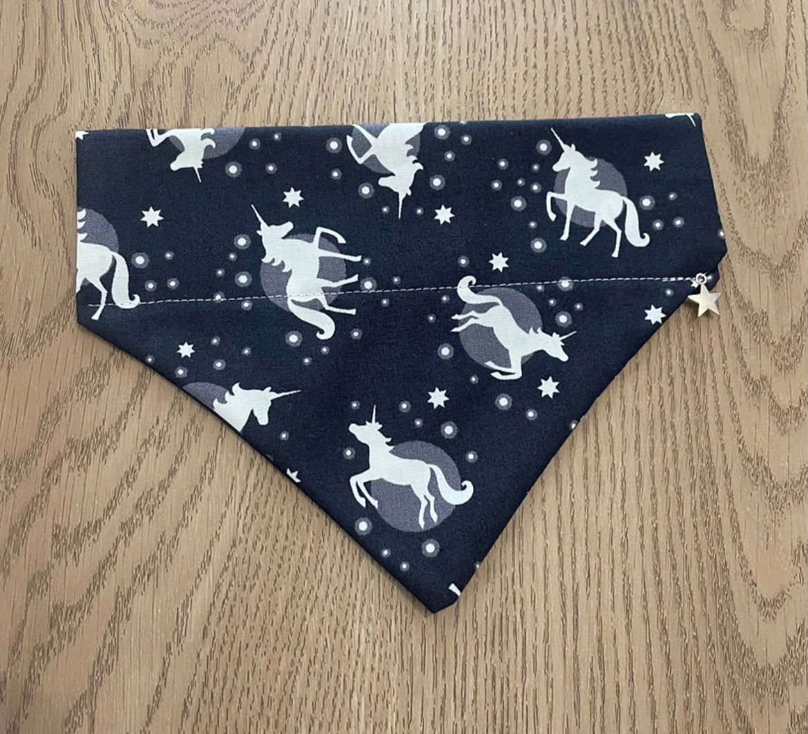 Glow in the dark unicorn dog bandana