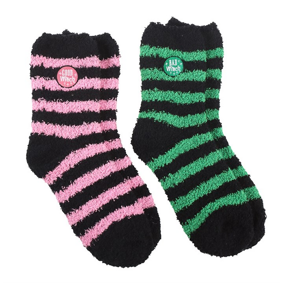 Thumbnail: Set of 2 Good Witch and Bad Witch Fluffy Socks