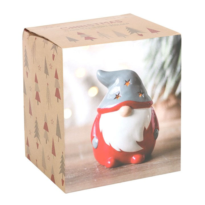 Thumbnail: Red and Grey Gonk Tealight Holder