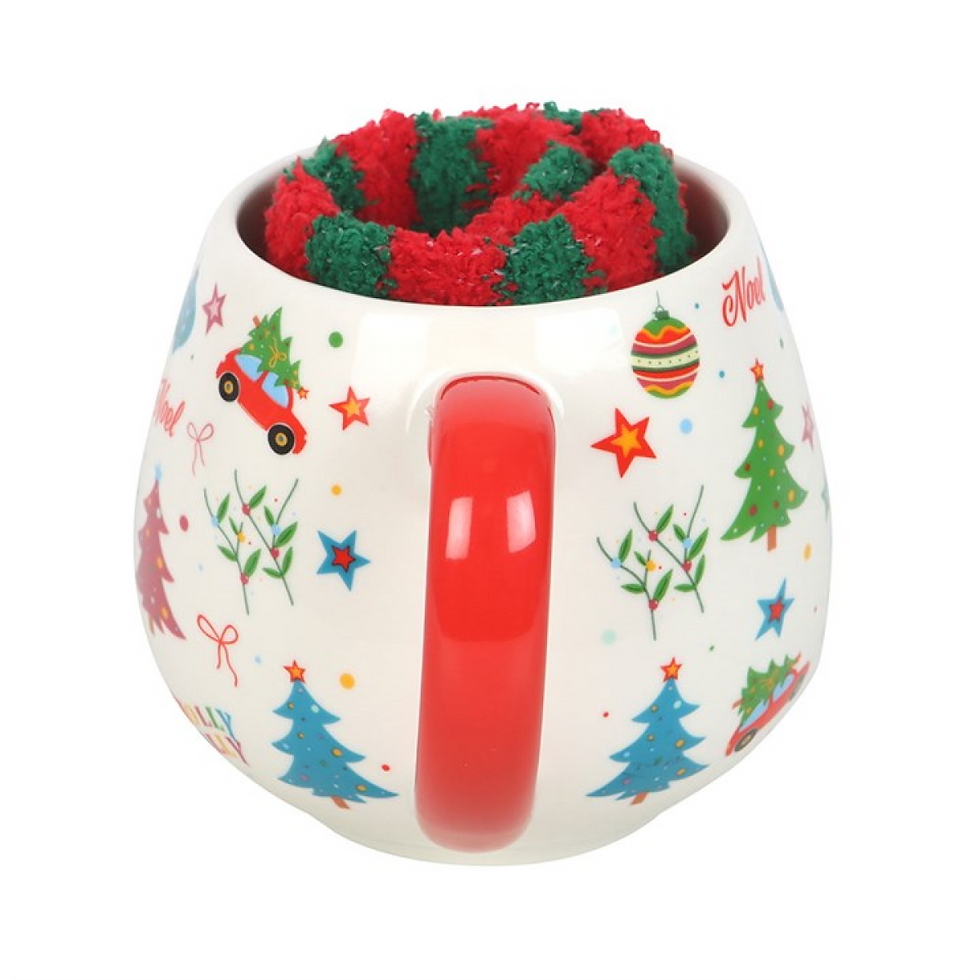 Thumbnail: Nostalgic Christmas Print Mug and Socks Set