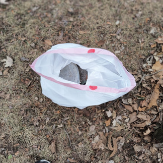 Partially filled garbage bag