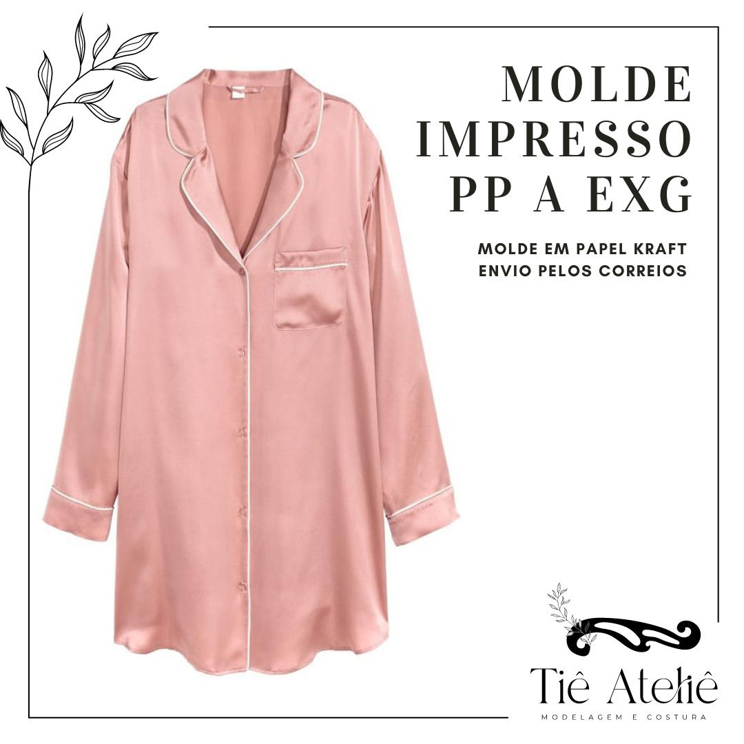 MOLDE EM PAPEL CAMISOLA AMERICANA MANGA LONGA