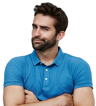 Young Man with Blue Shirt