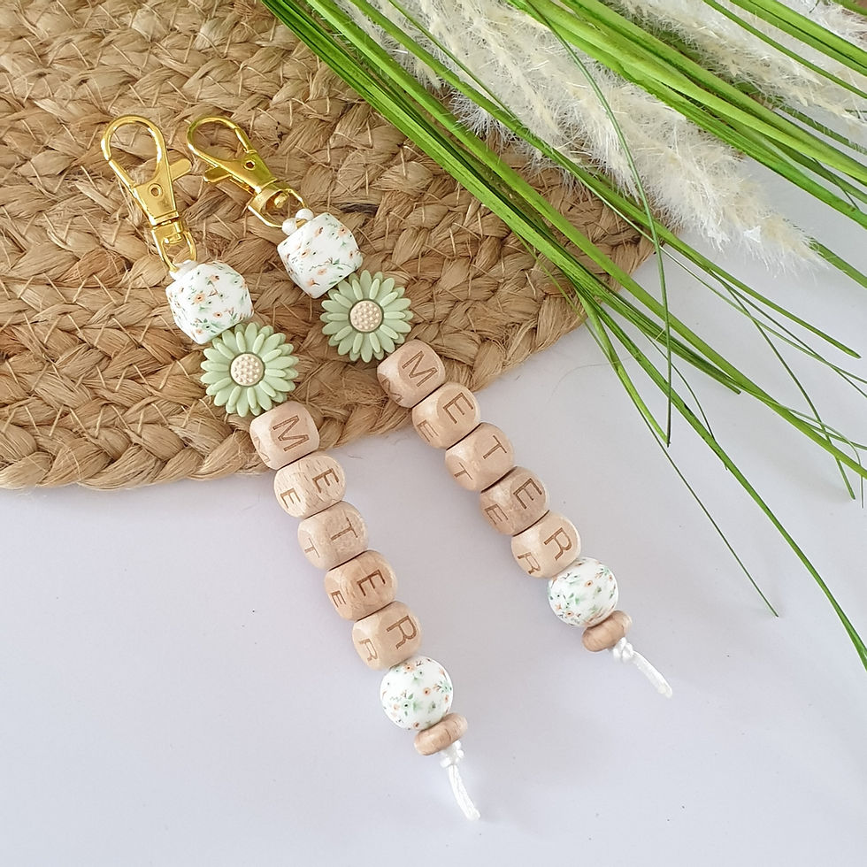 Thumbnail: Sleutelhanger daisy en poppy flower