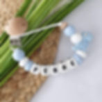 Speenkoord dino in blauw en wit