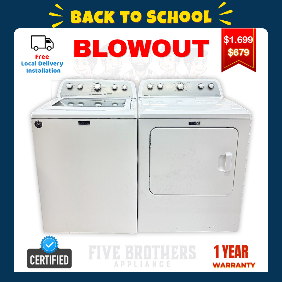 Maytag Refurbished Washer and Dryer, Top load 4.3 cu.ft Irving 0012