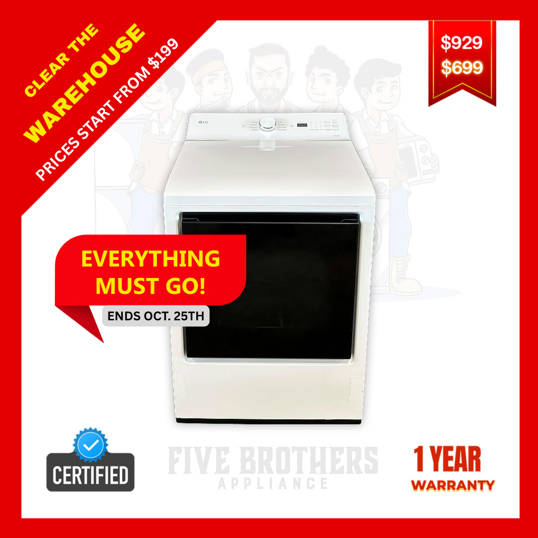 LG DLG8201W Gas Dryer 7.3 CF - White - Scratch and Dent - Austin A49