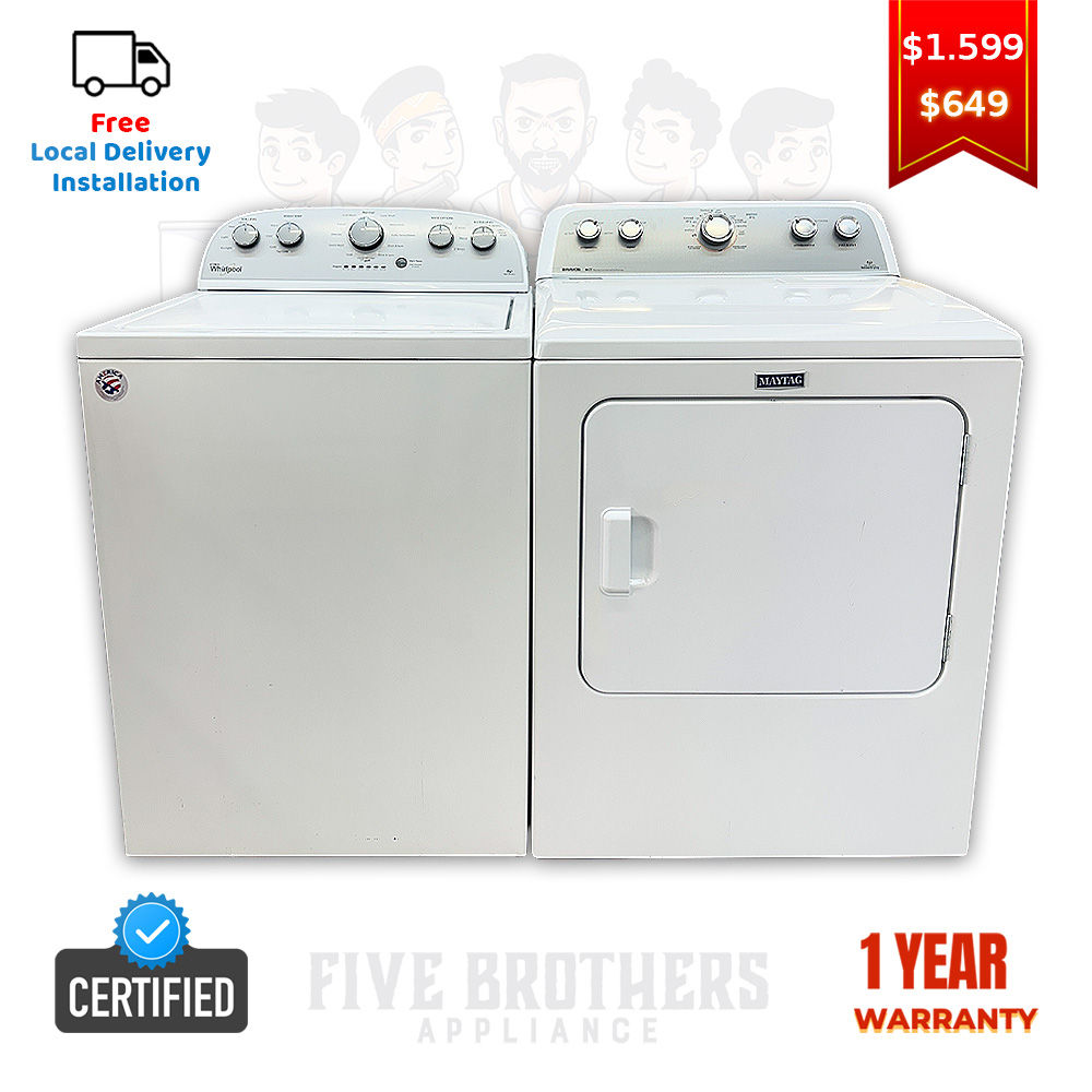 Whirlpool Refurbished Washer and Maytag Dryer, Top Load 3.5 cu.ft Irving 5381
