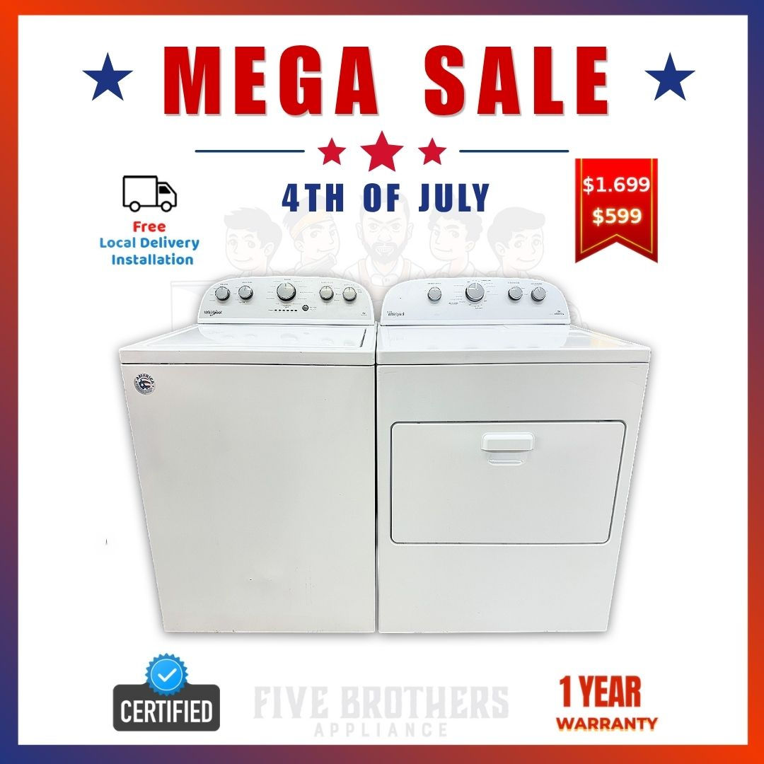 Whirlpool Refurbished Top load Washer and Dryer 3.5 cuft Irving 6449