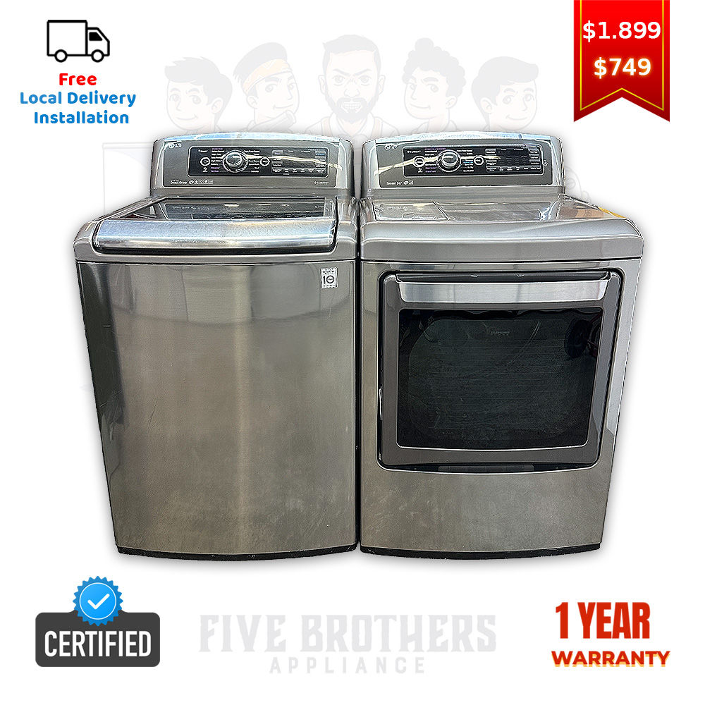 LG Refurbished Washer and Dryer, Top load 5.0 cu.ft Irving 7655