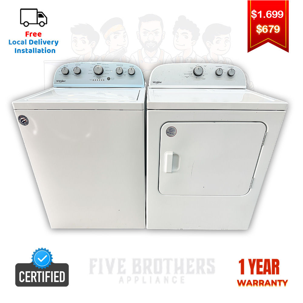 Whirlpool Refurbished Top load Washer and Dryer 4.3 cuft Irving 0181