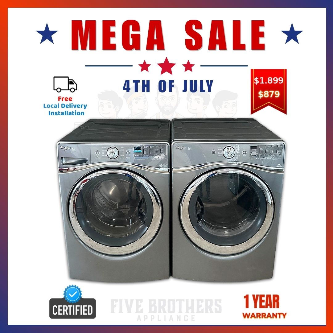 Whirlpool Refurbished Washer and Dryer, Front Load 4.3 cu.ft Austin 7488