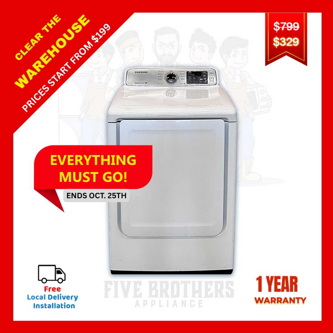 Samsung DV45H7000EW/A2 Electric Dryer 7.4 CF- Refurbished - Austin 3477