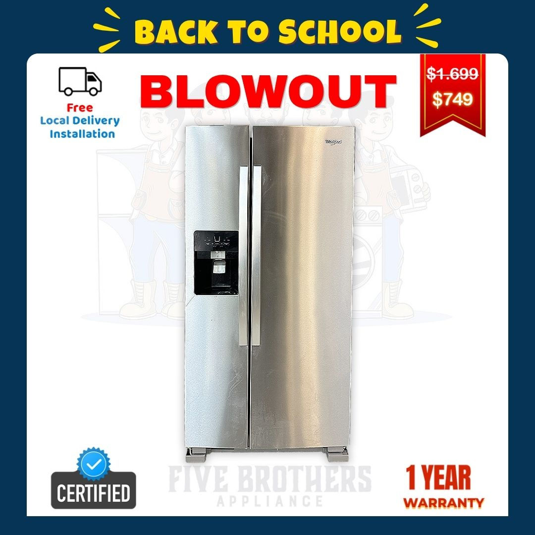 Whirlpool Refurbished Side by Side Refrigerator 21.4 cuft Irving 5086