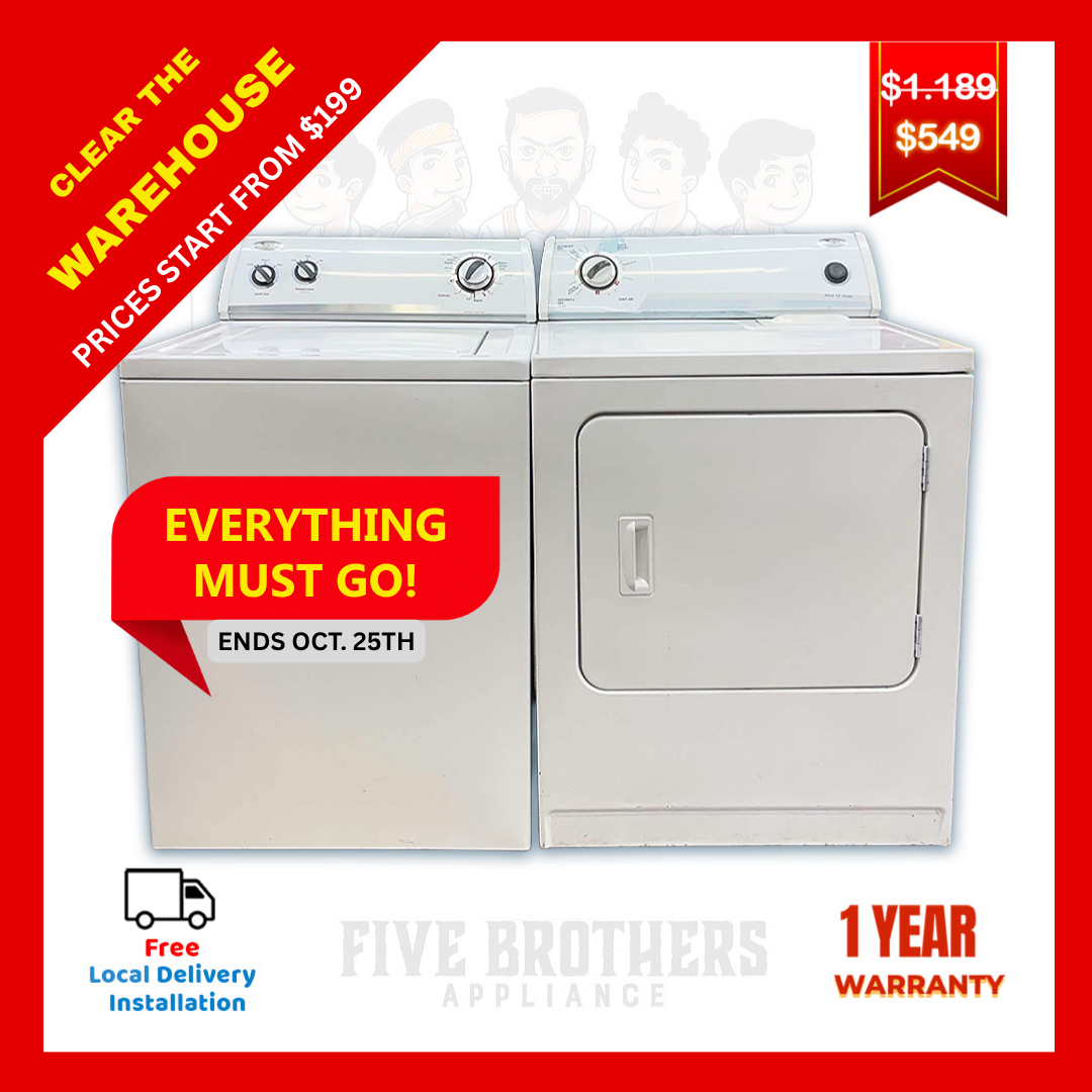 Whirlpool WTW5100VQ2 Washer 3.2 CF & WED5300SQ0 Dryer - Refurbished - Irving 160