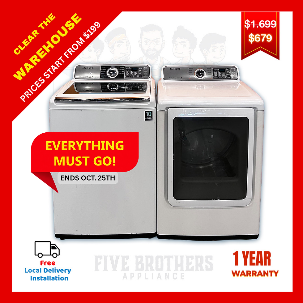 Miniatura: Samsung WA45H7400AW Washer 4.5 CF & DV48J7700EW Dryer - Refurbished - Austin 625