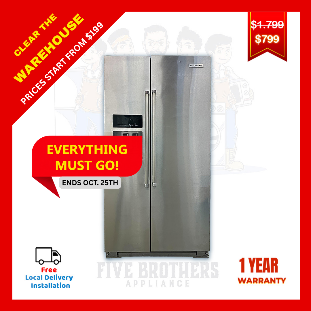 KitchenAid KRSC503ESS00 Counter Depth Refrigerator 22.7 CF- Refurbished- No ice