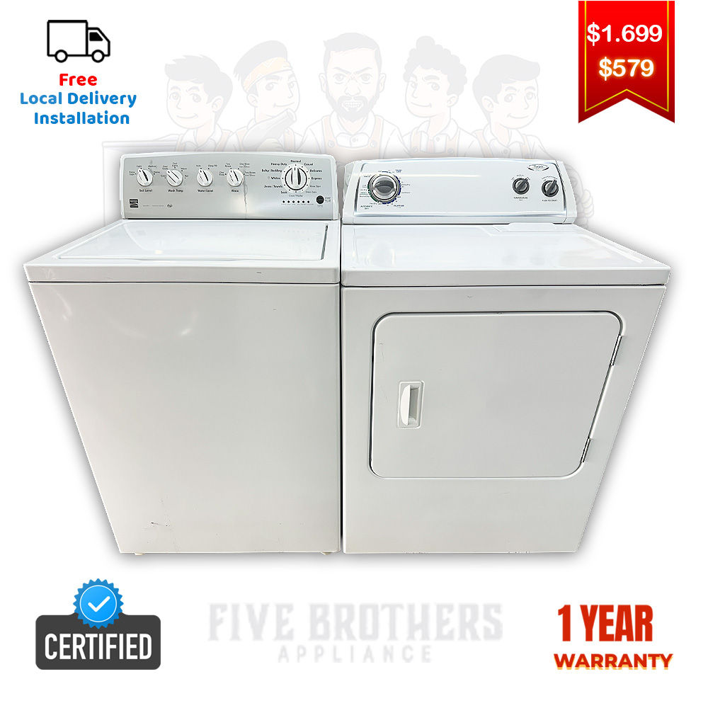 Kenmore Refurbished Top load Washer and Whirlpool Dryer 4.2 cuft Irving 8227