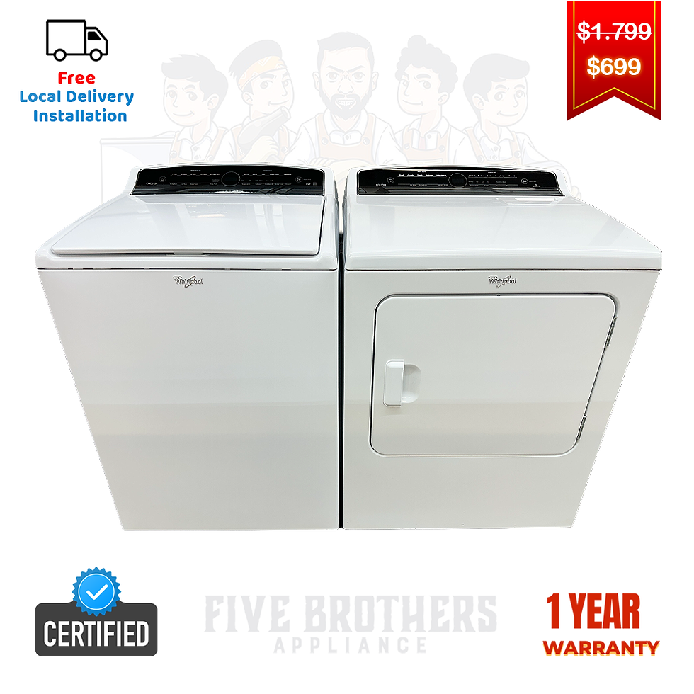 Whirlpool Refurbished Top load Washer and Dryer 5.3 cuft Irving 5300