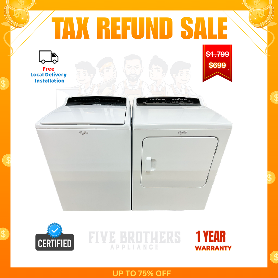 Whirlpool Refurbished Top load Washer and Dryer 5.3 cuft Irving 5300