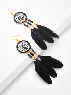 Feather Drop Earrings