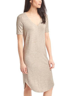 V-neck midi dress