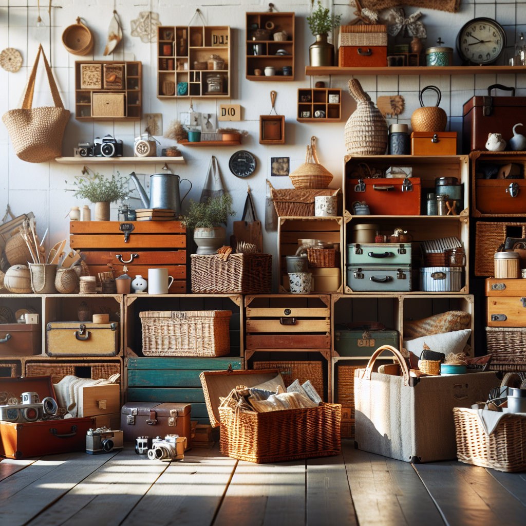Upcycled crate storage idea