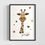 Küçük resim: sweet giraffe çocuk odası zürafa illüstrasyon poster tablo siyah çerçeveli görünüm