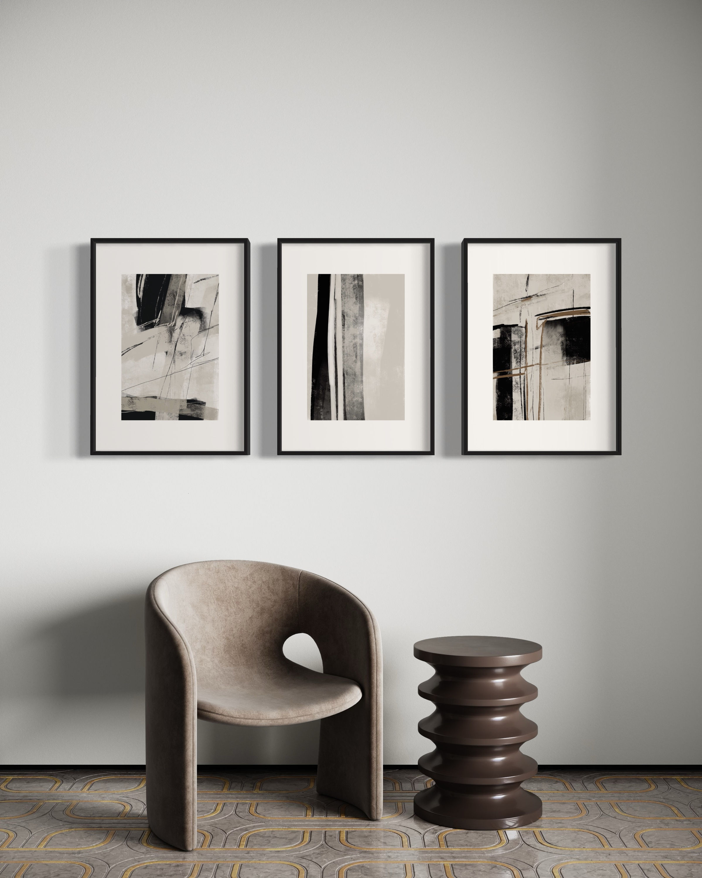 "Texture" No.2 3-Piece Poster Painting Set