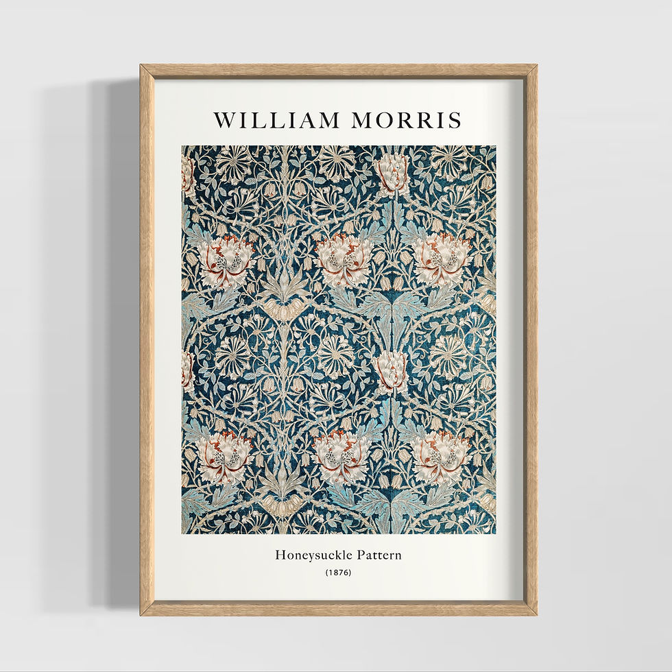 Küçük resim: William Morris - Honeysuckle Pattern Poster Tablo