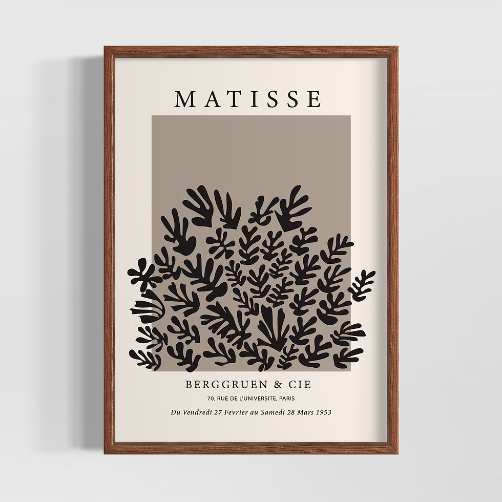 Küçük resim: Matisse Design Seri 3 Galeri Afişi Poster Tablo – Tablodes Matisse esintili bitki silüeti tasarımı